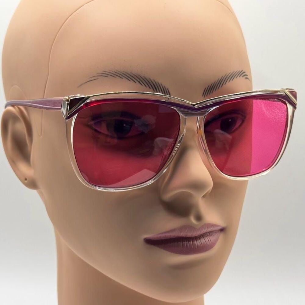 Vintage NOS 1990s Ladies Eyeglass Frames with New Lenses Magenta Monochrome